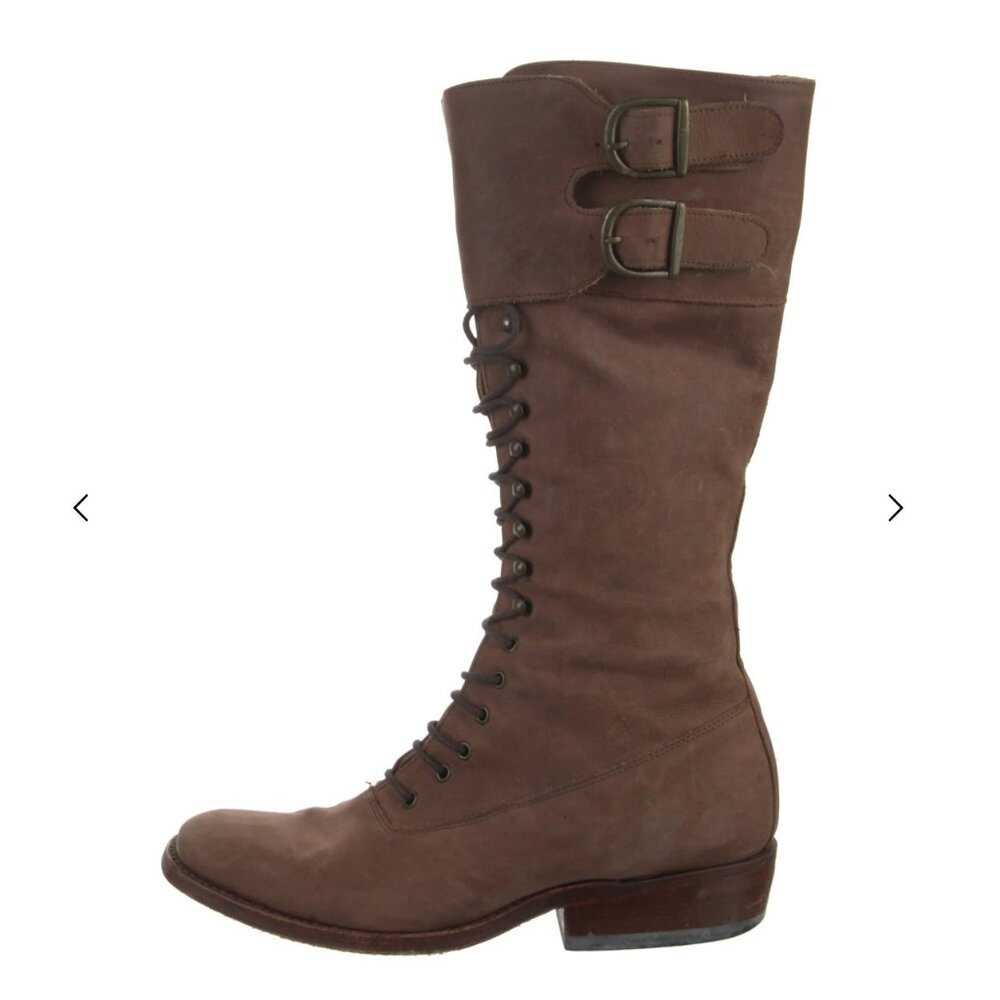 Tony Mora Lace Up Knee-High Brown Boots Size 8 Like New Excellent Quality